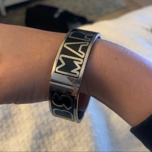 Marc by Marc Jacobs Black & Silver Bangle Bracelet